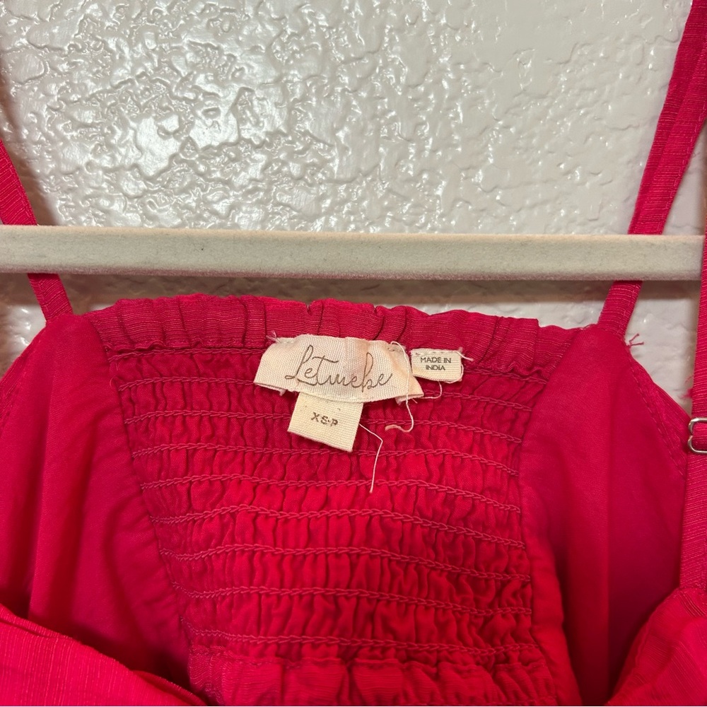 Anthropologie Let Me Be Cutout Tiered Maxi Dress Hot Pink XSP - Picture 9 of 16